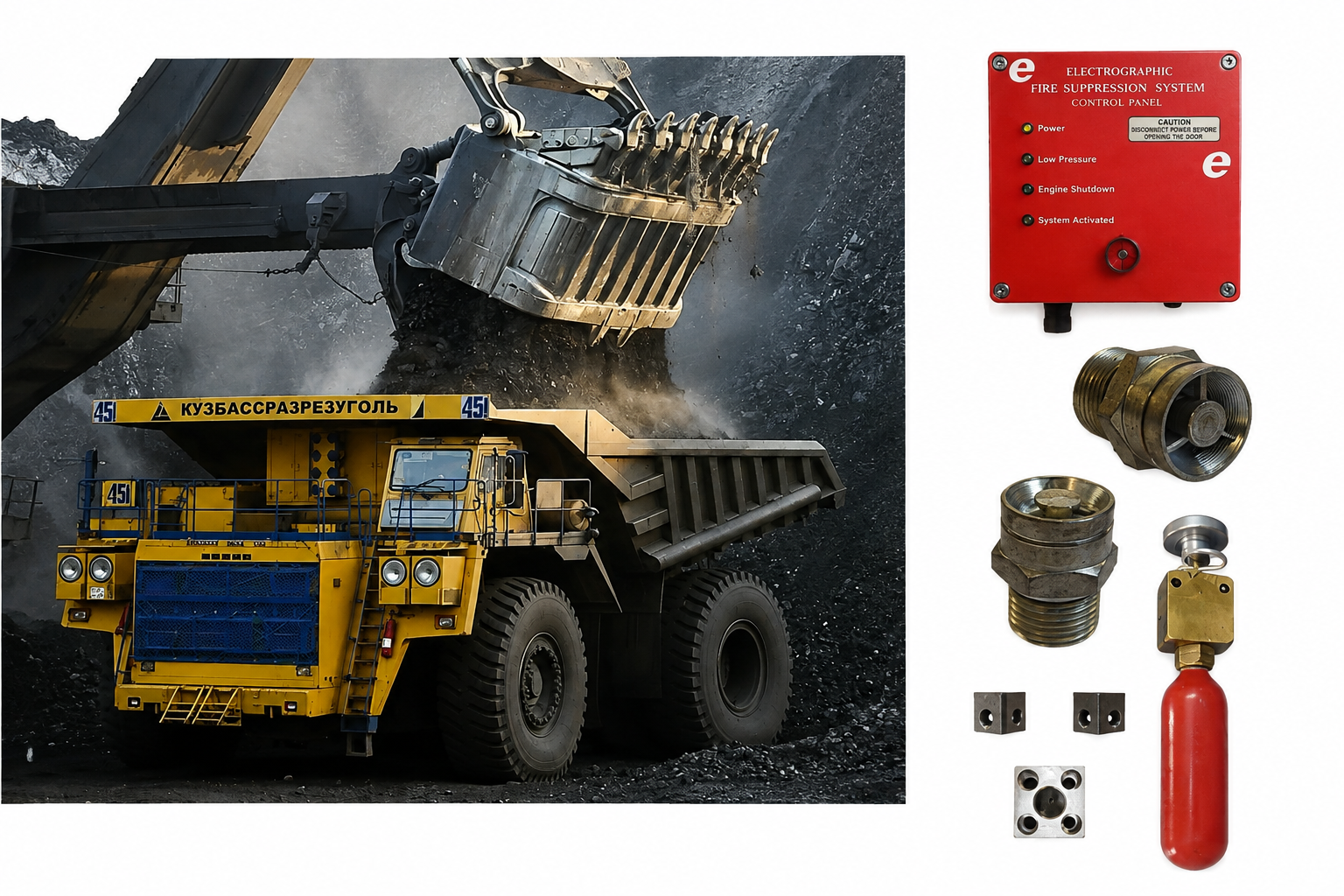 ElectroShield vehicle fire suppression equipment